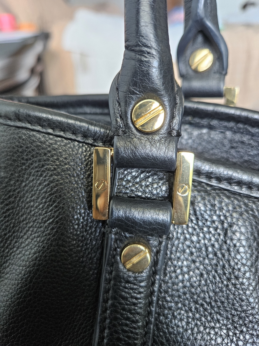 Tory Burch Black Leather Satchel with Gold Logo 13l X 10w - Picture 16 of 16